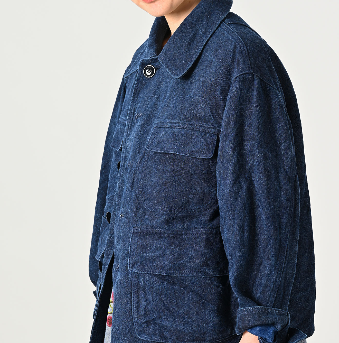 45R Indigo Linen Duck 908 Hunting Jacket