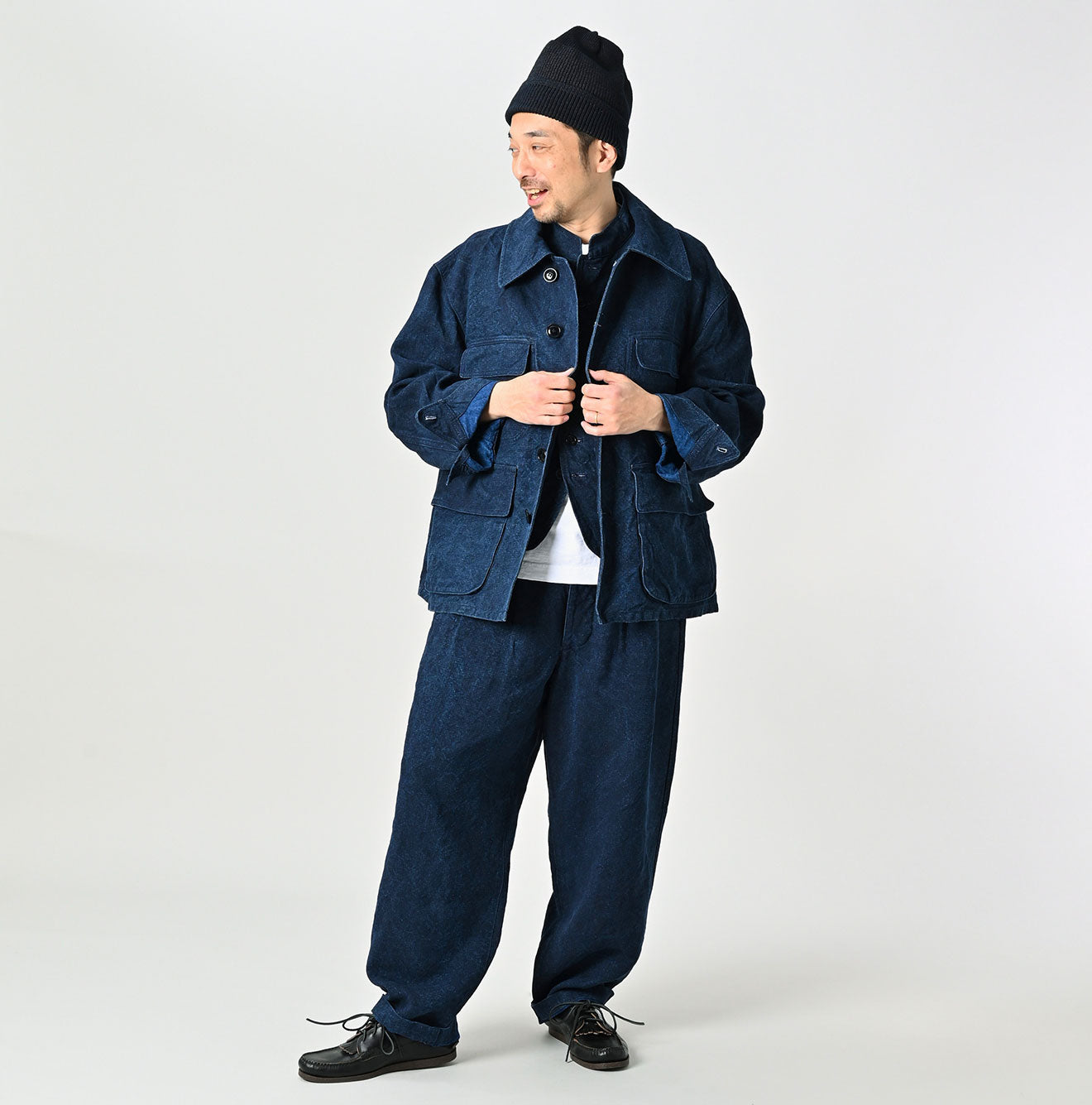 45R Indigo Linen Duck 908 Hunting Jacket