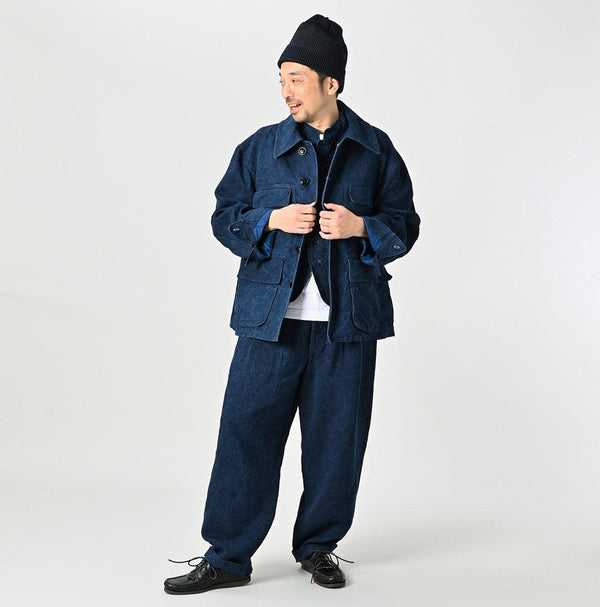 Indigo Linen Duck 908 Hunting Jacket - 45R by 45rpm studio