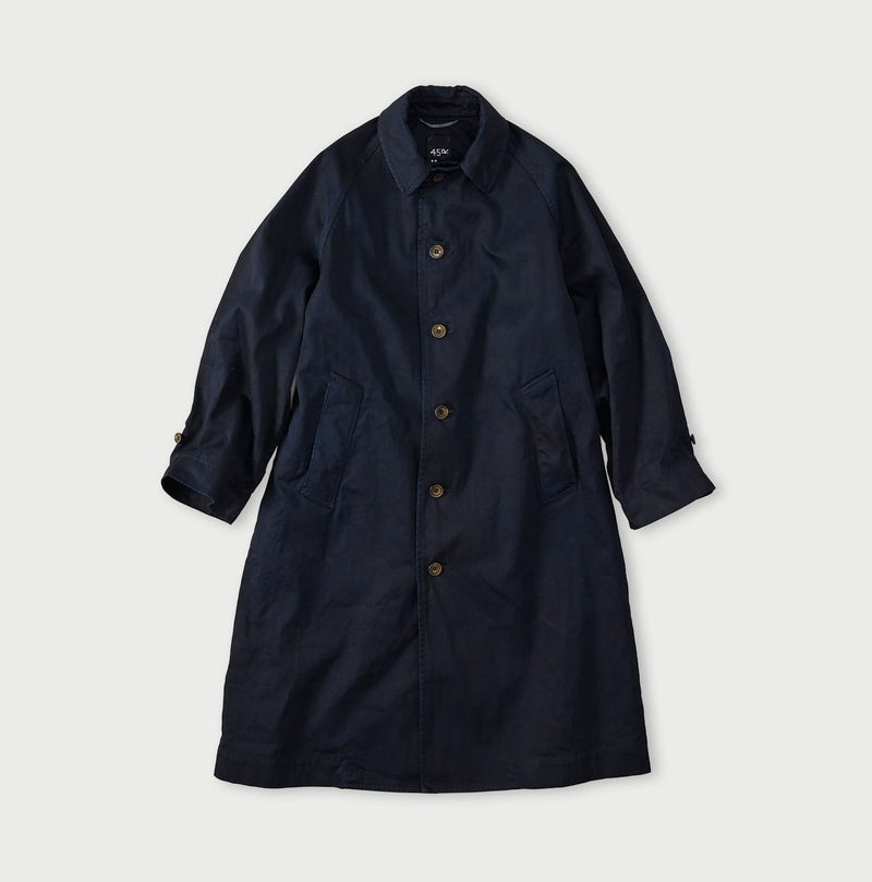45R Indigo Two-Ply Chino 908 Bal Collar Coat - Image 1