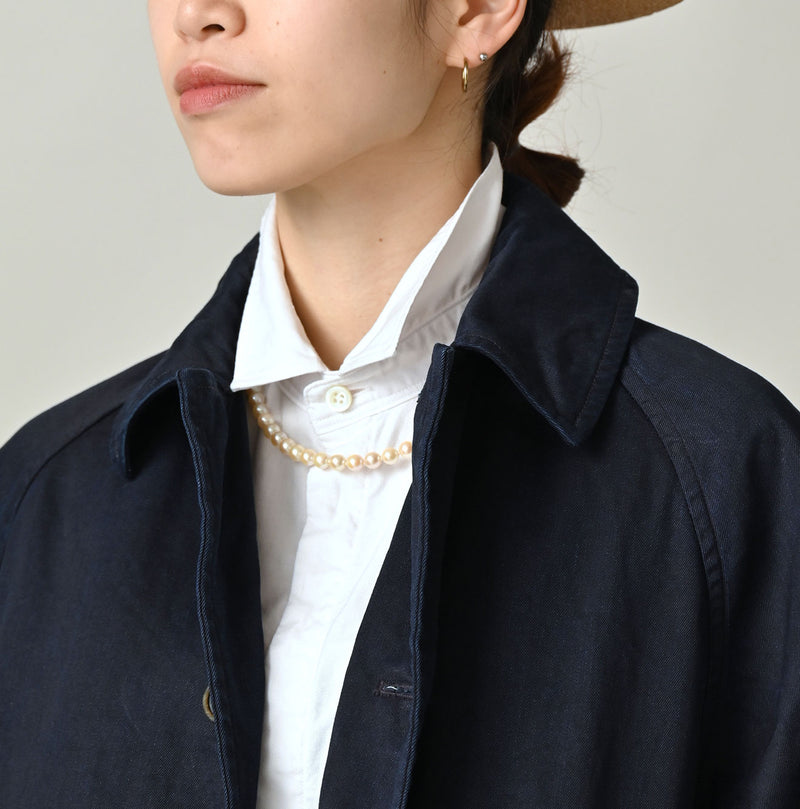 45R Indigo Two-Ply Chino 908 Bal Collar Coat - Image 8