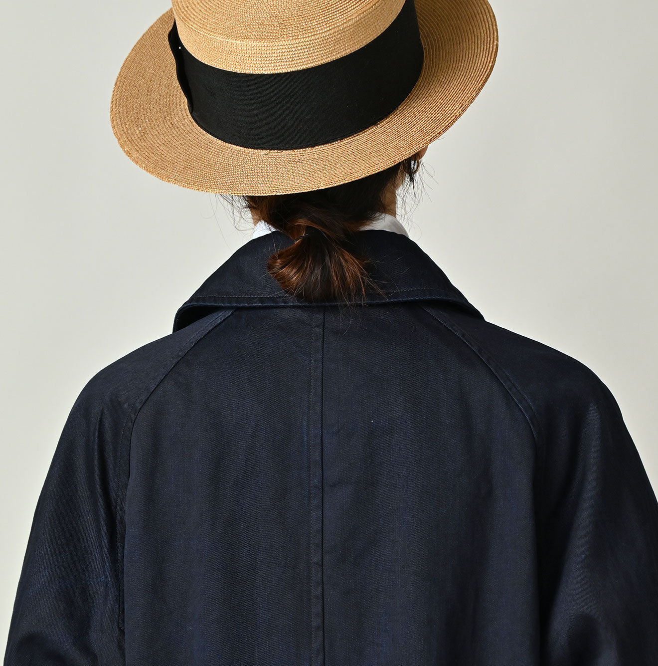 45R Indigo Two-Ply Chino 908 Bal Collar Coat - Image 10