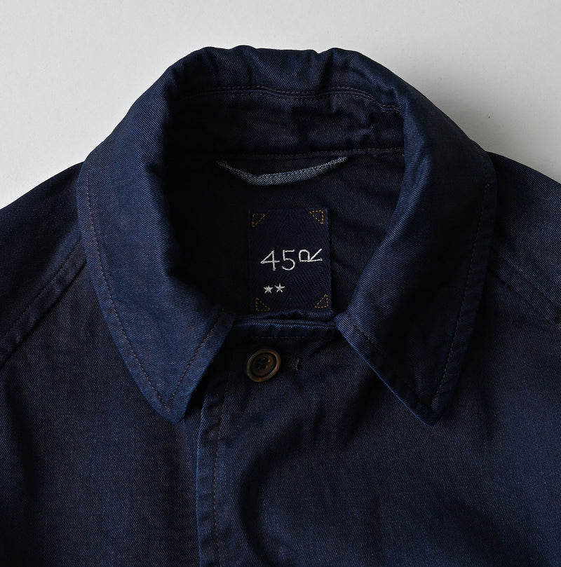 45R Indigo Two-Ply Chino 908 Bal Collar Coat