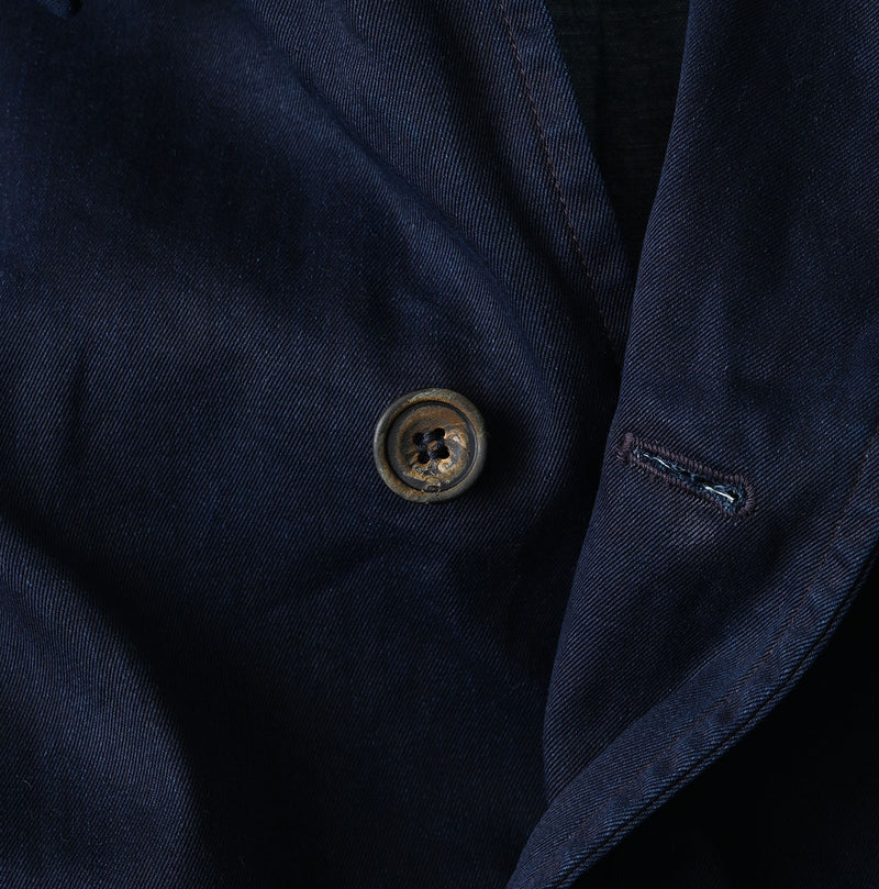 45R Indigo Two-Ply Chino 908 Bal Collar Coat - Image 14