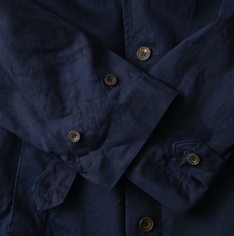 45R Indigo Two-Ply Chino 908 Bal Collar Coat - Image 15