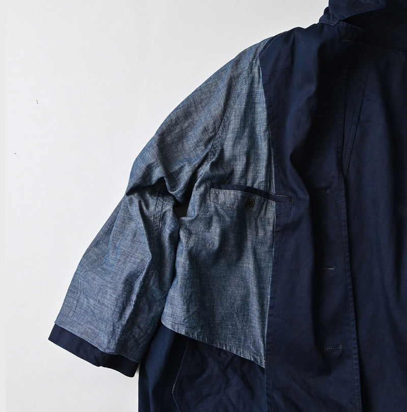 45R Indigo Two-Ply Chino 908 Bal Collar Coat - Image 17