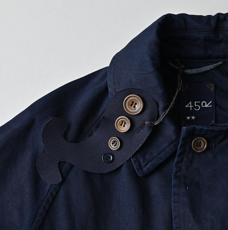 45R Indigo Two-Ply Chino 908 Bal Collar Coat - Image 18