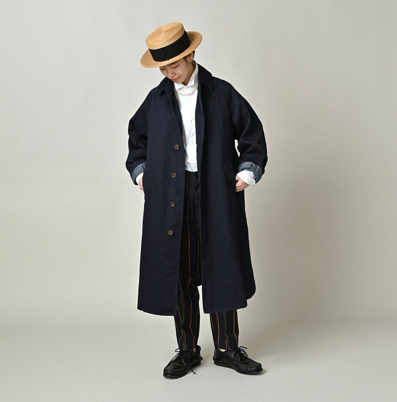 45R Indigo Two-Ply Chino 908 Bal Collar Coat