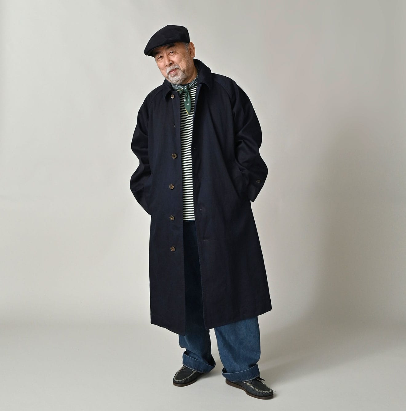 45R Indigo Two-Ply Chino 908 Bal Collar Coat