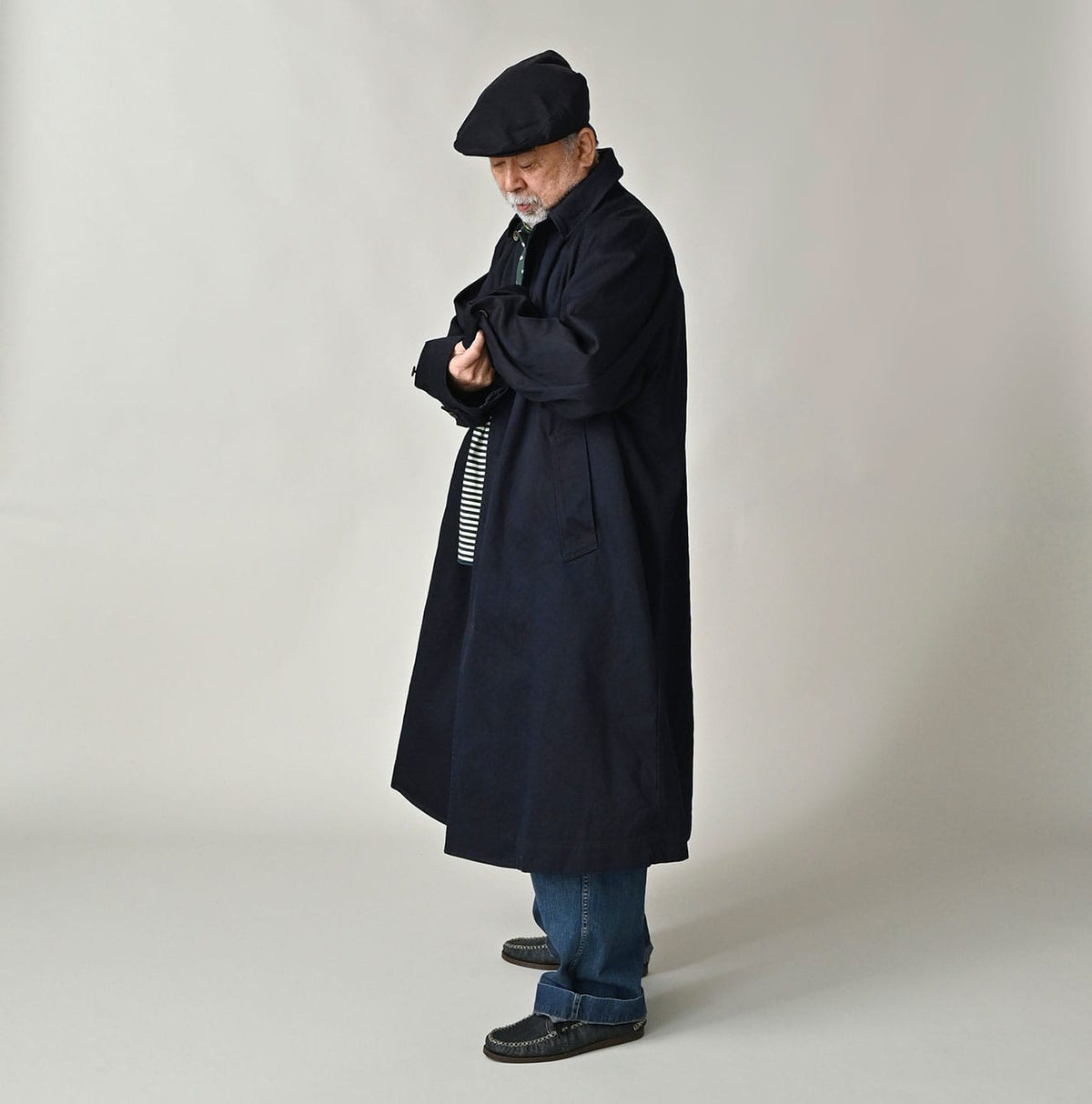 45R Indigo Two-Ply Chino 908 Bal Collar Coat