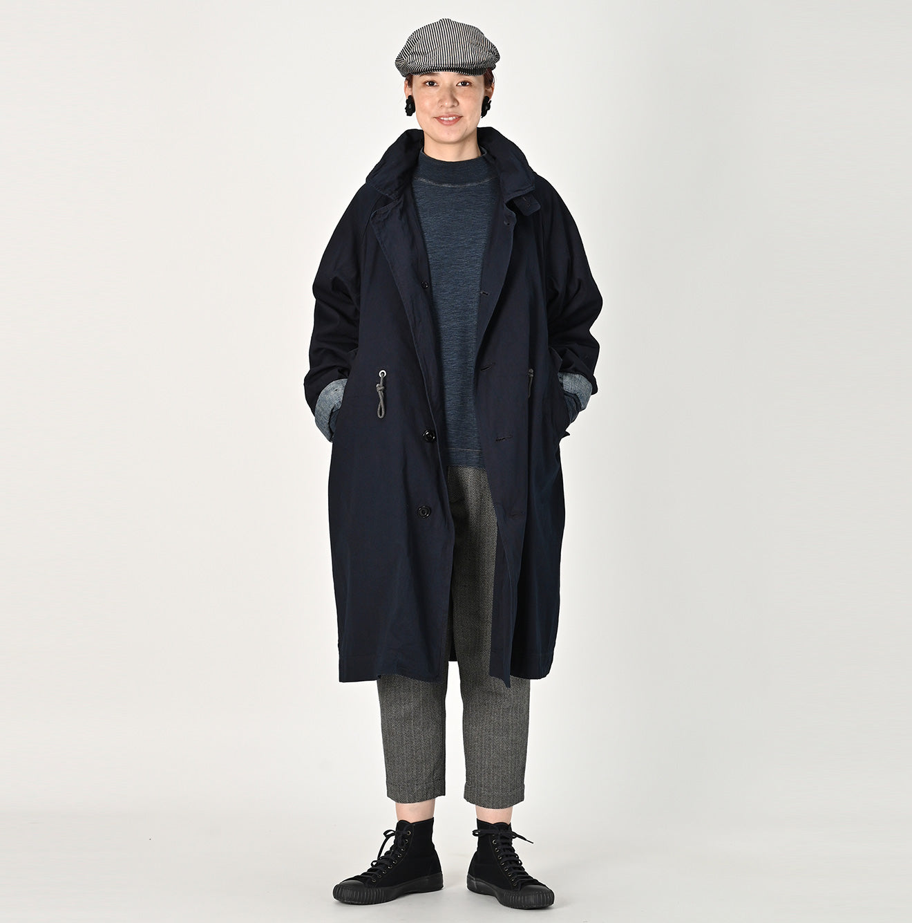 Indigo Gabardine 908 Mods Balmacaan Coat