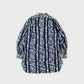 45R Stripe Flower Block Print 908 Grandpa Pullover Shirt