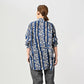 45R Stripe Flower Block Print 908 Grandpa Pullover Shirt