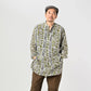 45R Stripe Flower Block Print 908 Grandpa Pullover Shirt