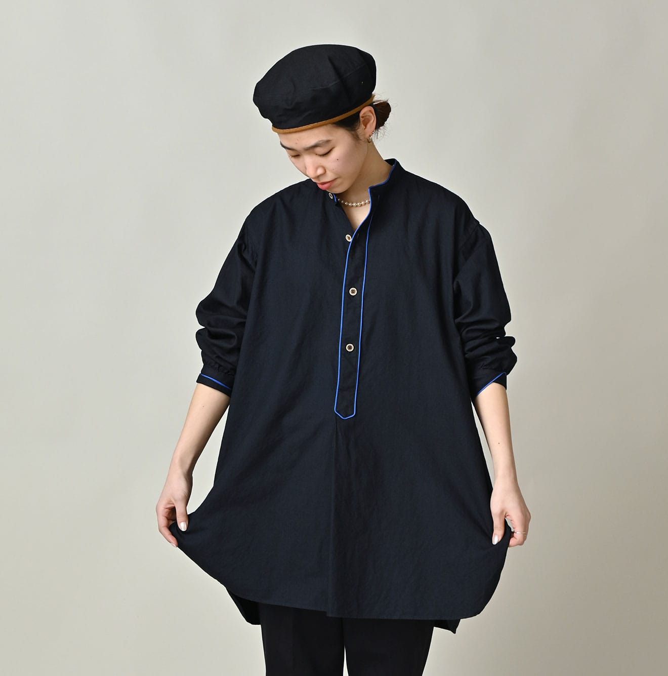 45R Indigo Supima Oxford 908 Pajama Shirt - Image 4