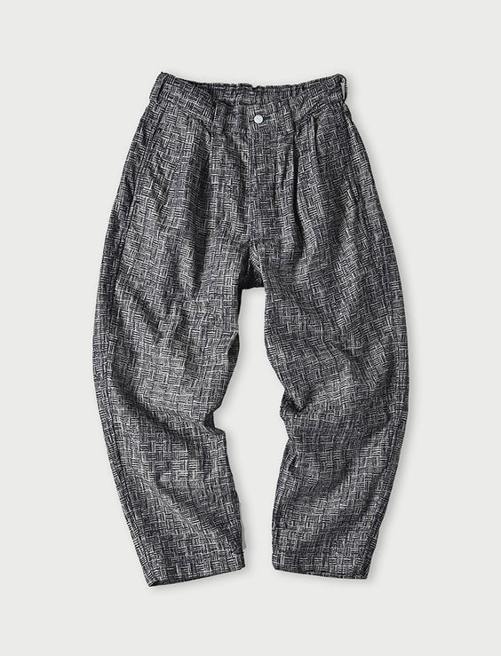 Indigo Sankuzushi Jacquard Denim Pegtop Pants