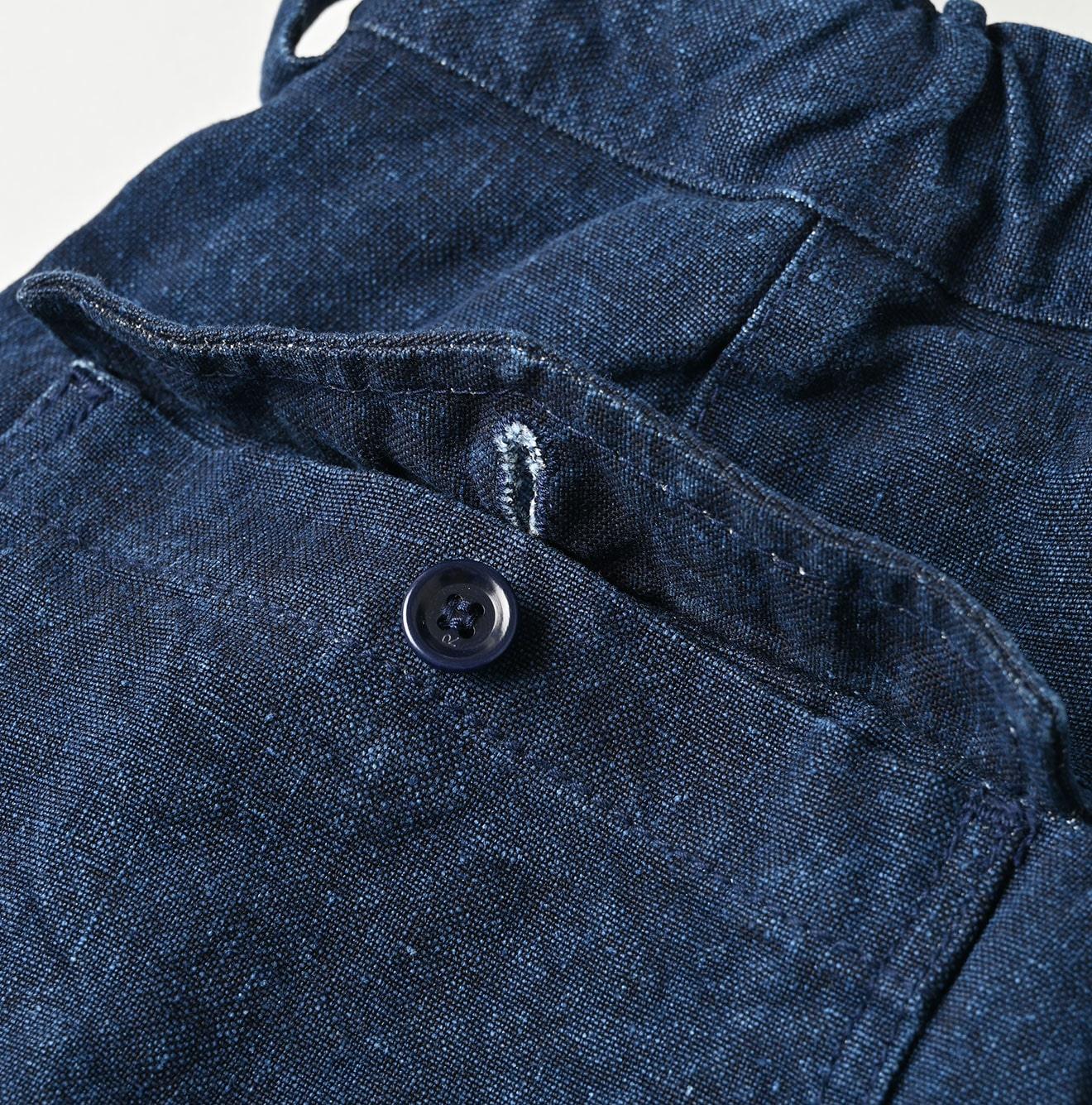 Indigo Linen Duck 908 Pegtop Pants - 45R by 45rpm studio