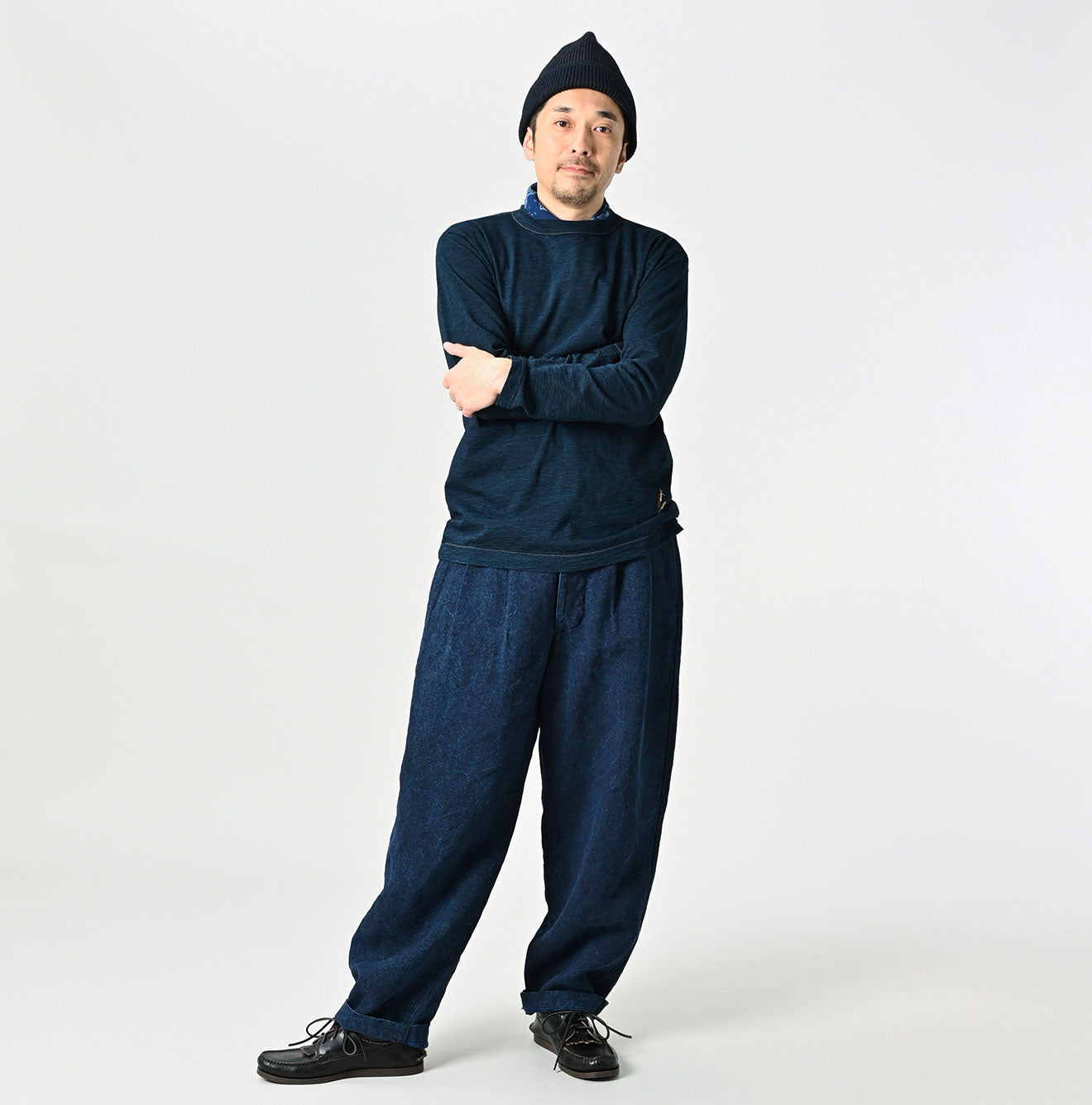 45R Indigo Linen Duck 908 Pegtop Pants