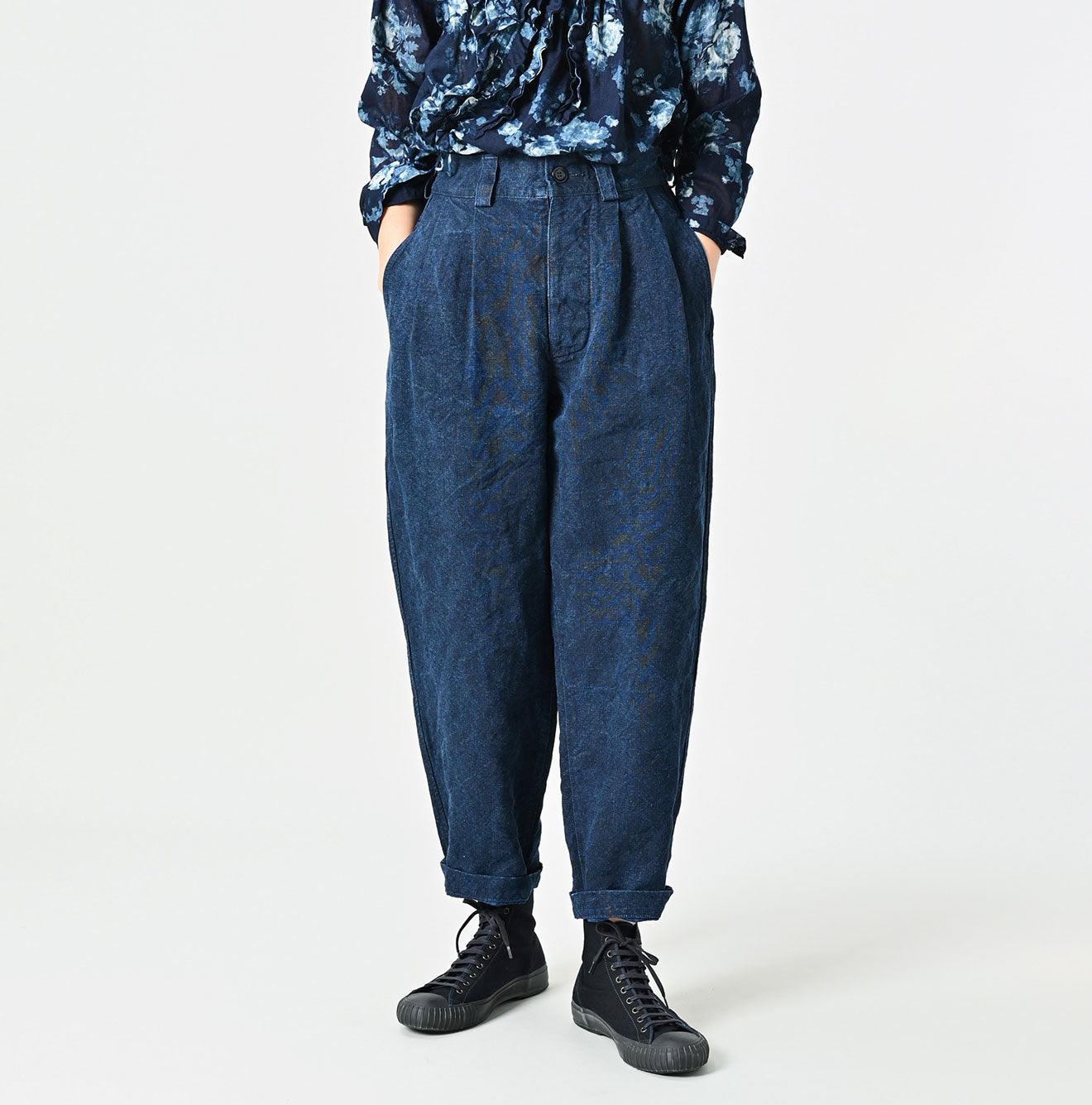 Indigo Linen Duck 908 Pegtop Pants – 45R GLOBAL