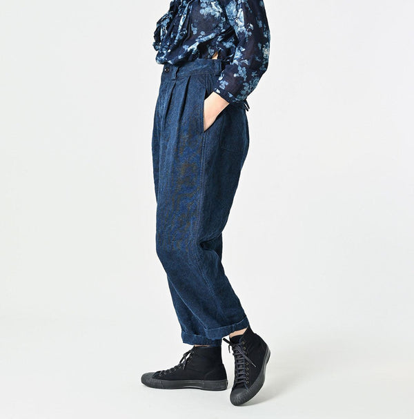 Indigo Linen Duck 908 Pegtop Pants - 45R by 45rpm studio