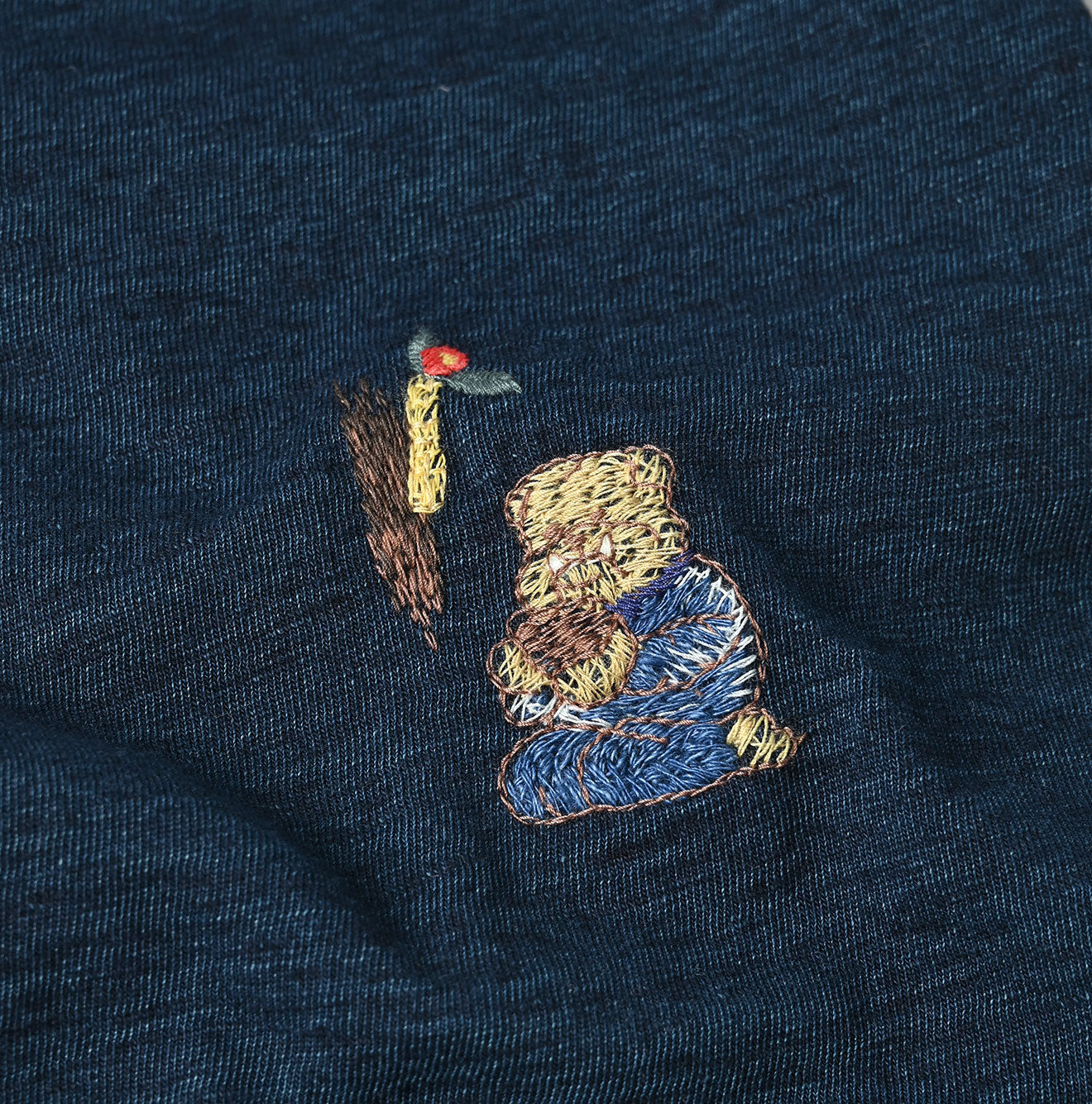 Indigo Otemaechodai Bull 908 Embroidery T-shirt - 45R by 45rpm studio