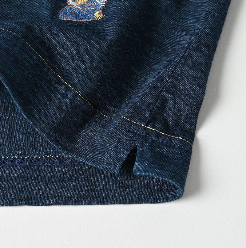 Indigo Otemaechodai Bull 908 Embroidery T-shirt - 45R by 45rpm studio - Image 15