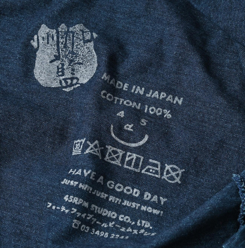 Indigo Otemaechodai Bull 908 Embroidery T-shirt - 45R by 45rpm studio - Image 16