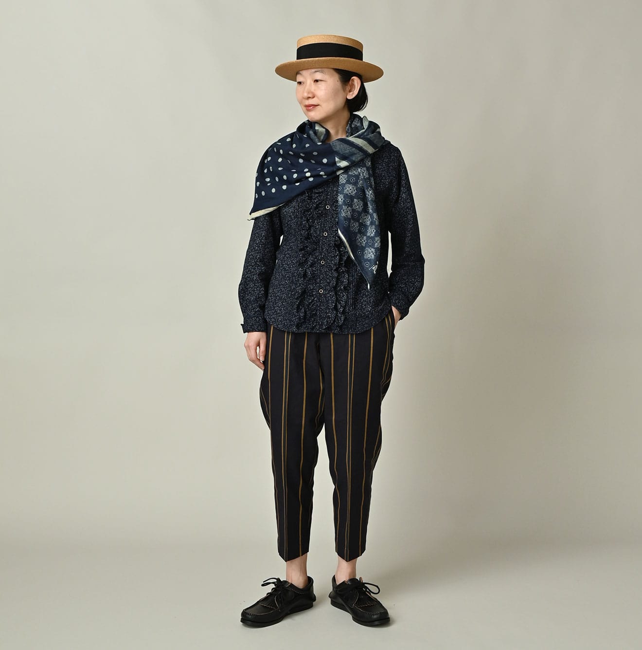 45R Indigo Twill Preppy Mix FUROSHIKii