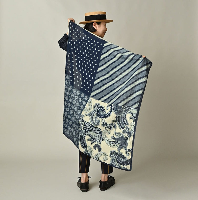 45R Indigo Twill Preppy Mix FUROSHIKii