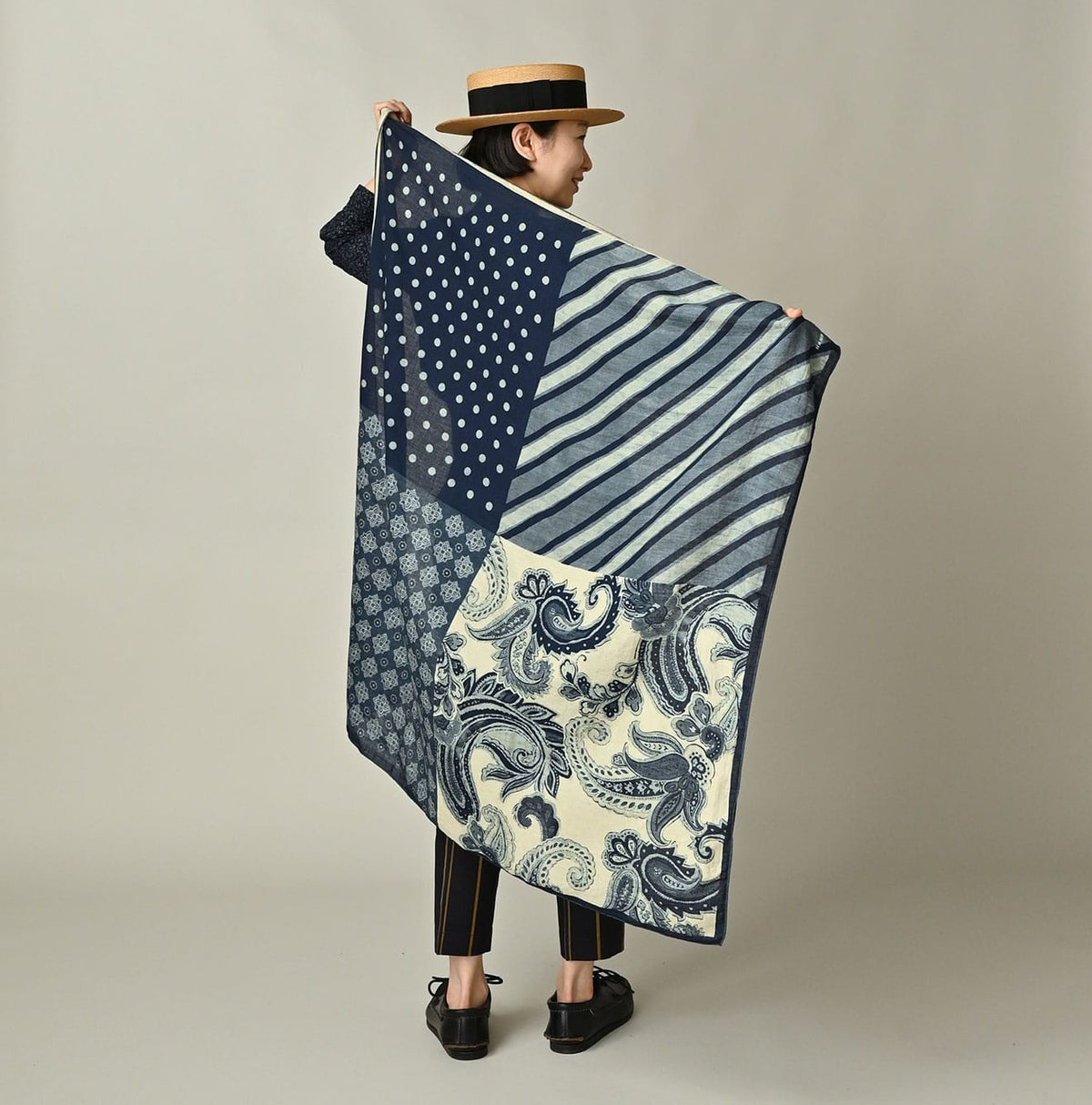 45R Indigo Twill Preppy Mix FUROSHIKii