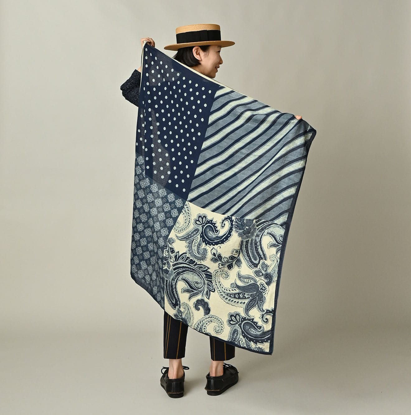 45R Indigo Twill Preppy Mix FUROSHIKii