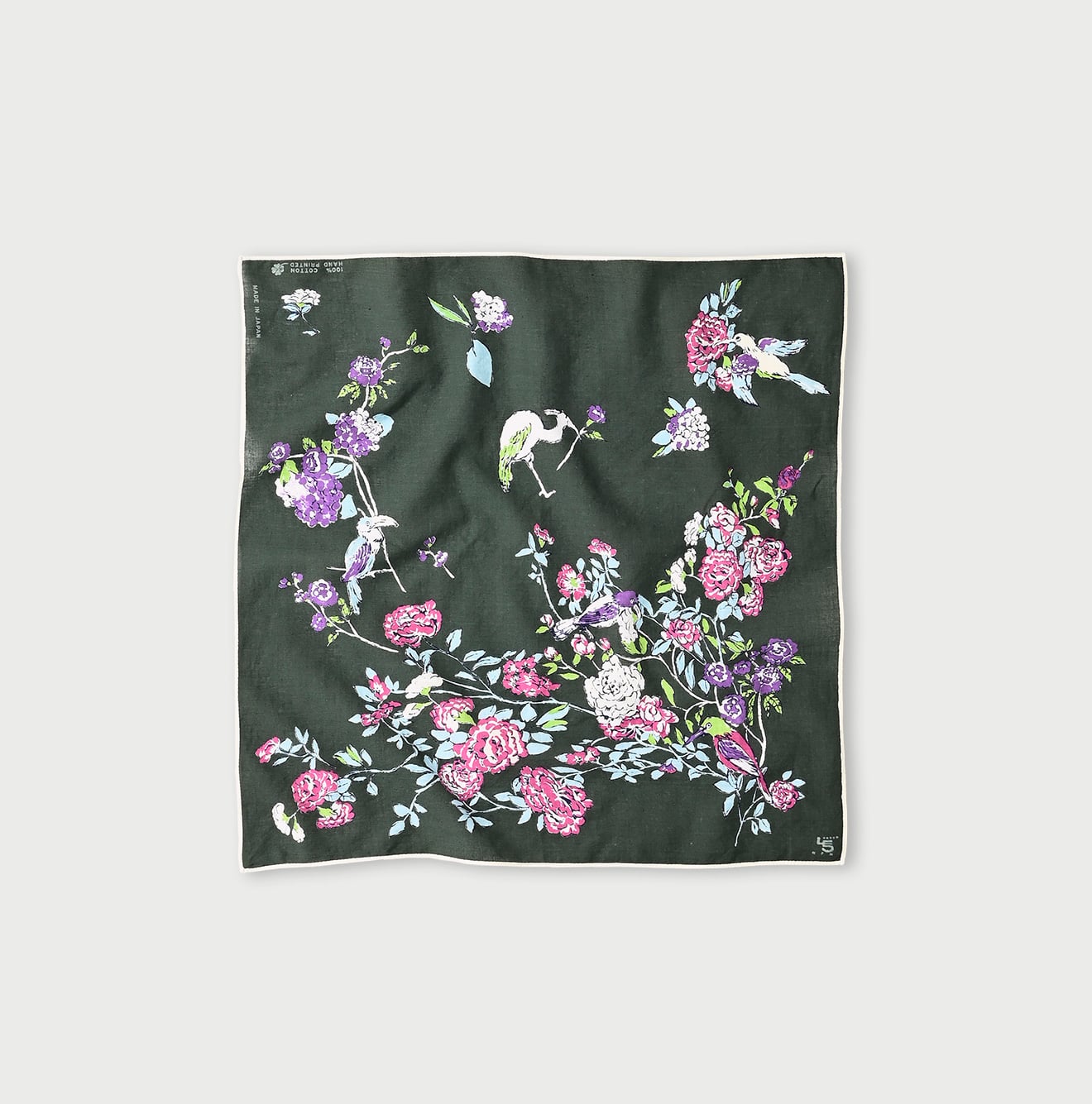 45R Khadi Bird Garden Bandana