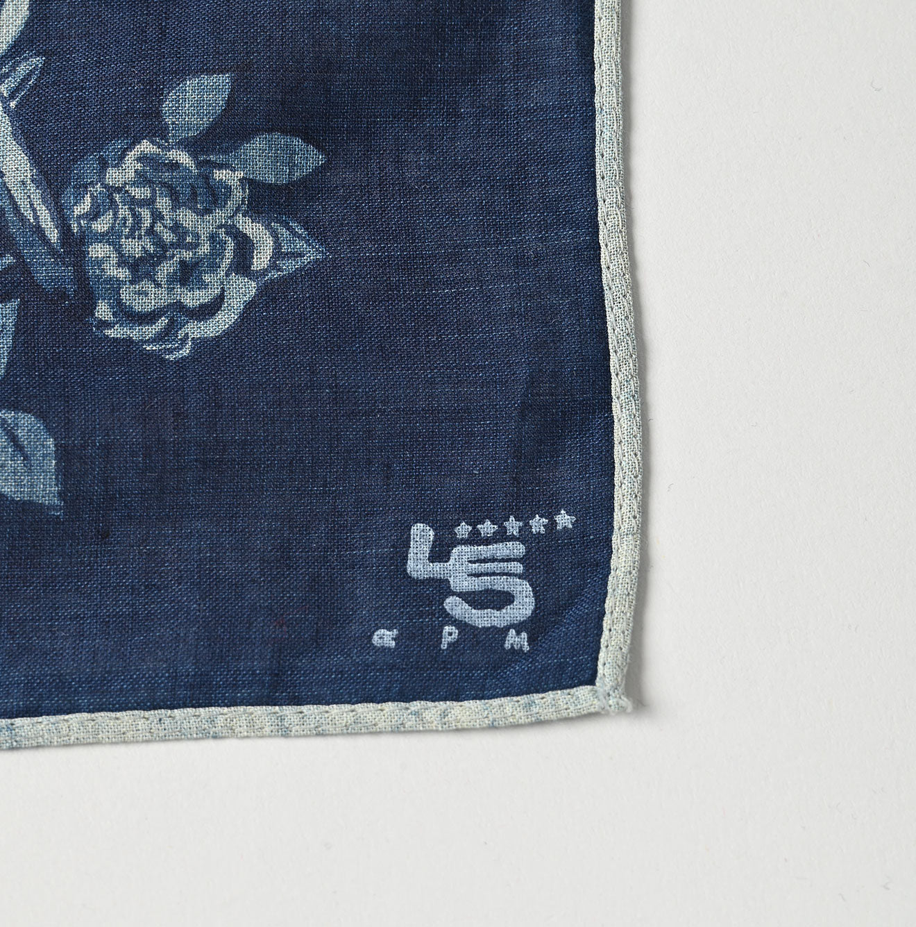 45R Indigo Khadi Bird Garden Bandana