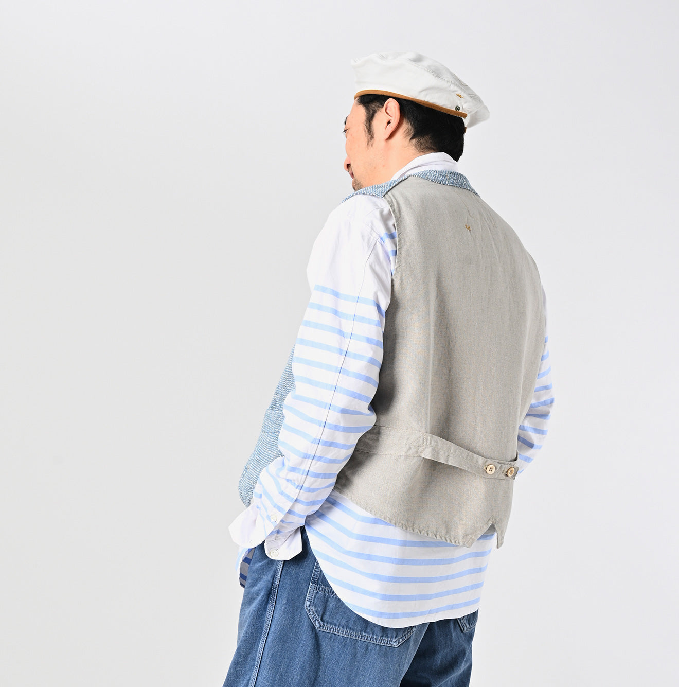 45R Cotton Linen Tweed 908 Vest