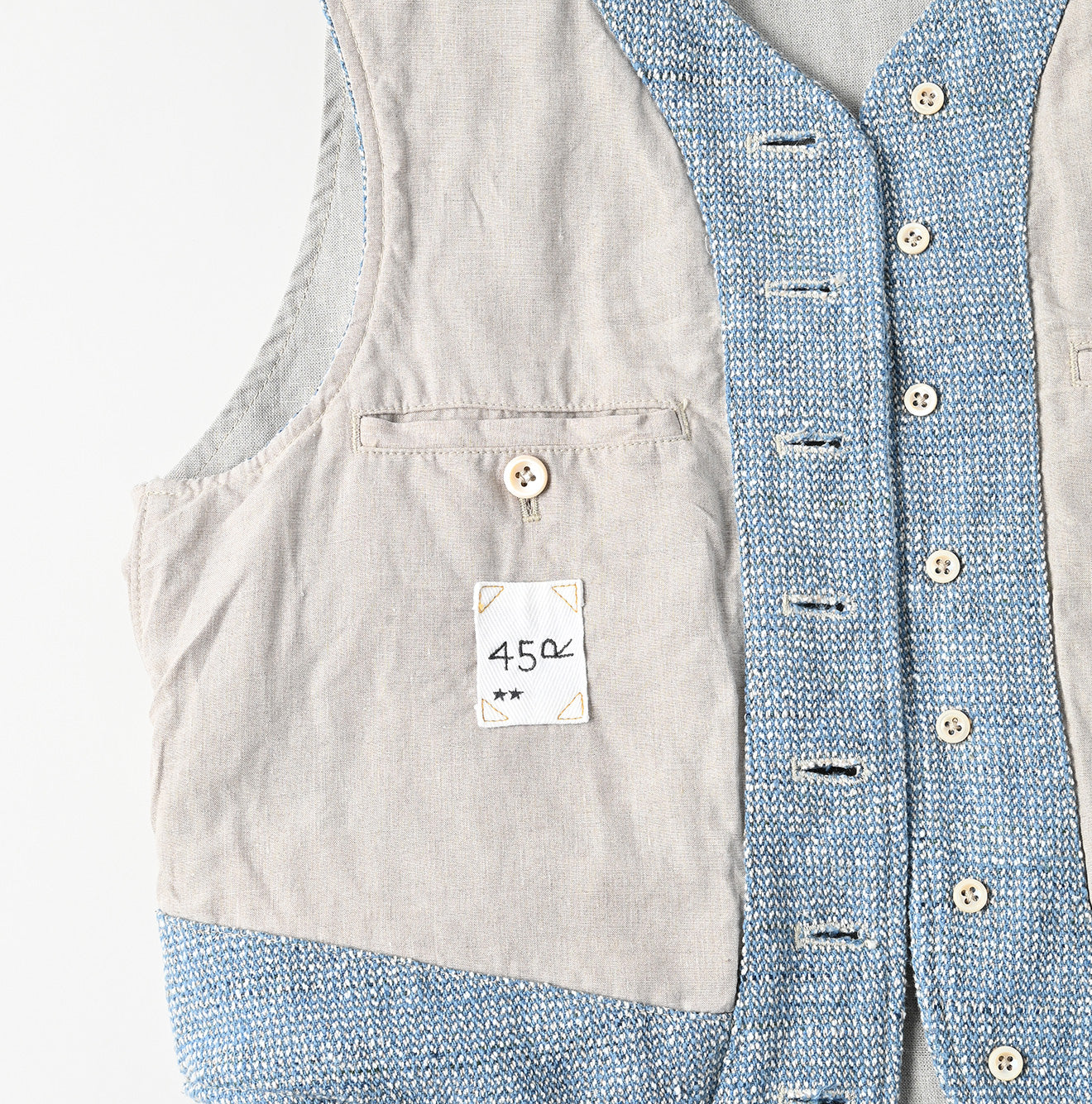 45R Cotton Linen Tweed 908 Vest