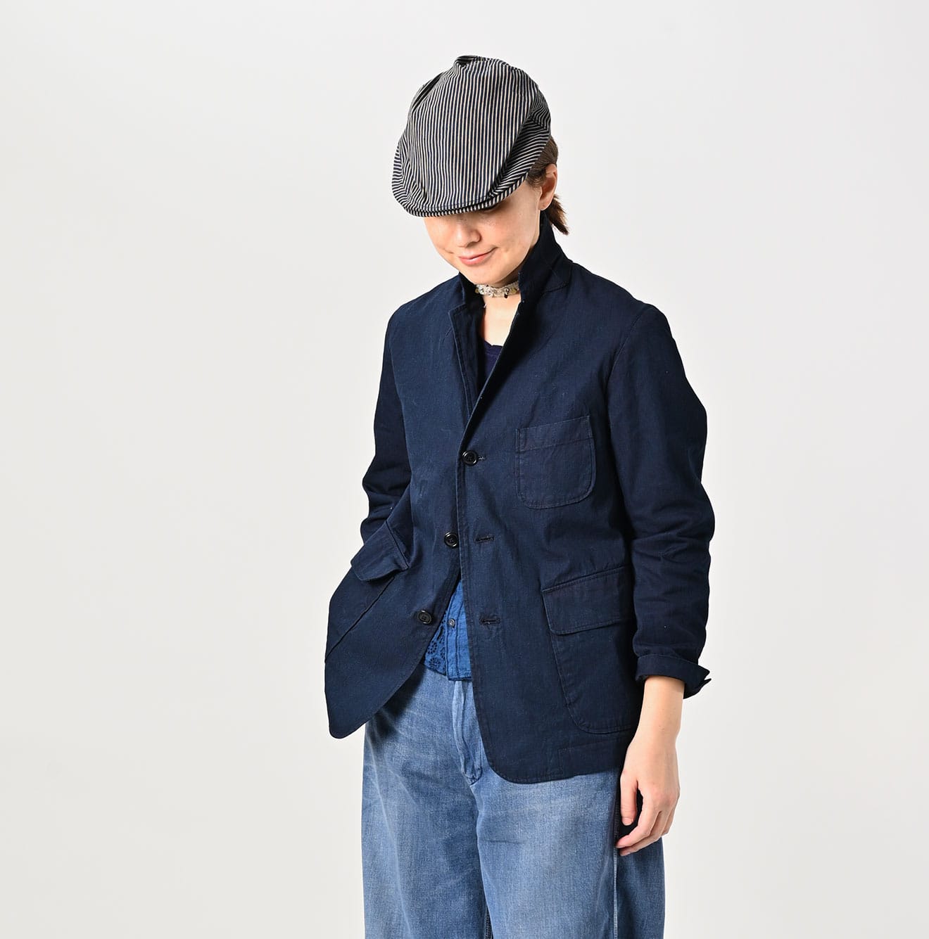 45R Indigo Light Gabardine 908 Miyuki Jacket