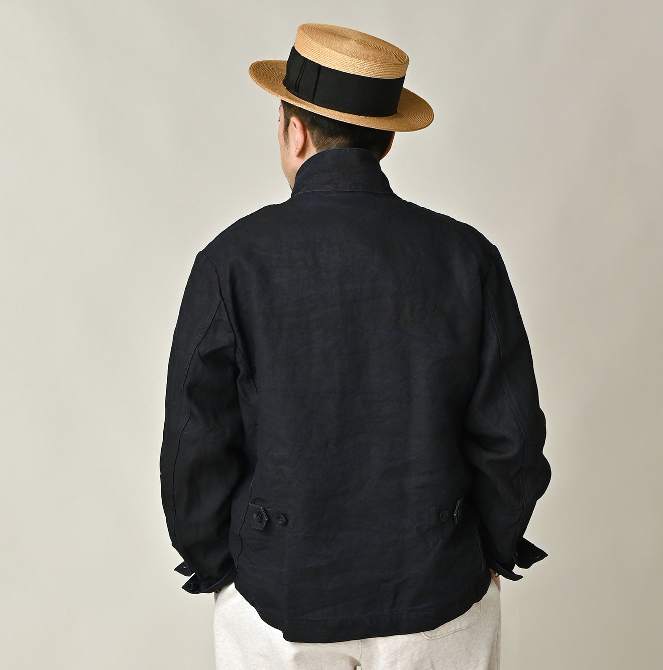 45R Indigo Linen 908 Cardigan Jacket - Image 6
