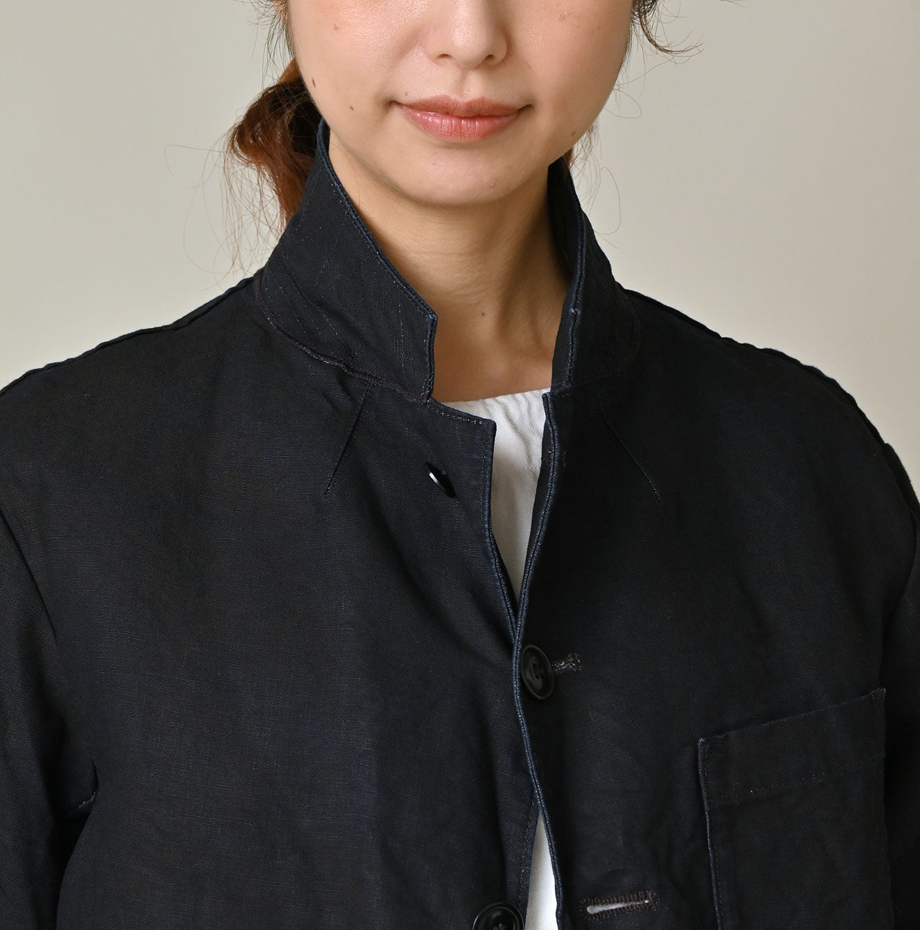 45R Indigo Linen 908 Cardigan Jacket - Image 11