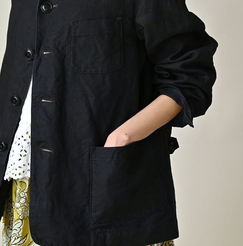 45R Indigo Linen 908 Cardigan Jacket - Image 12