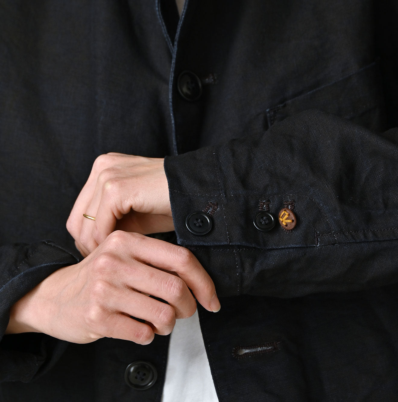 45R Indigo Linen 908 Cardigan Jacket