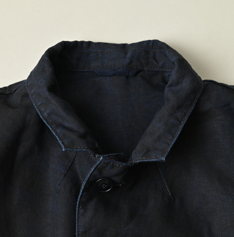 45R Indigo Linen 908 Cardigan Jacket - Image 17