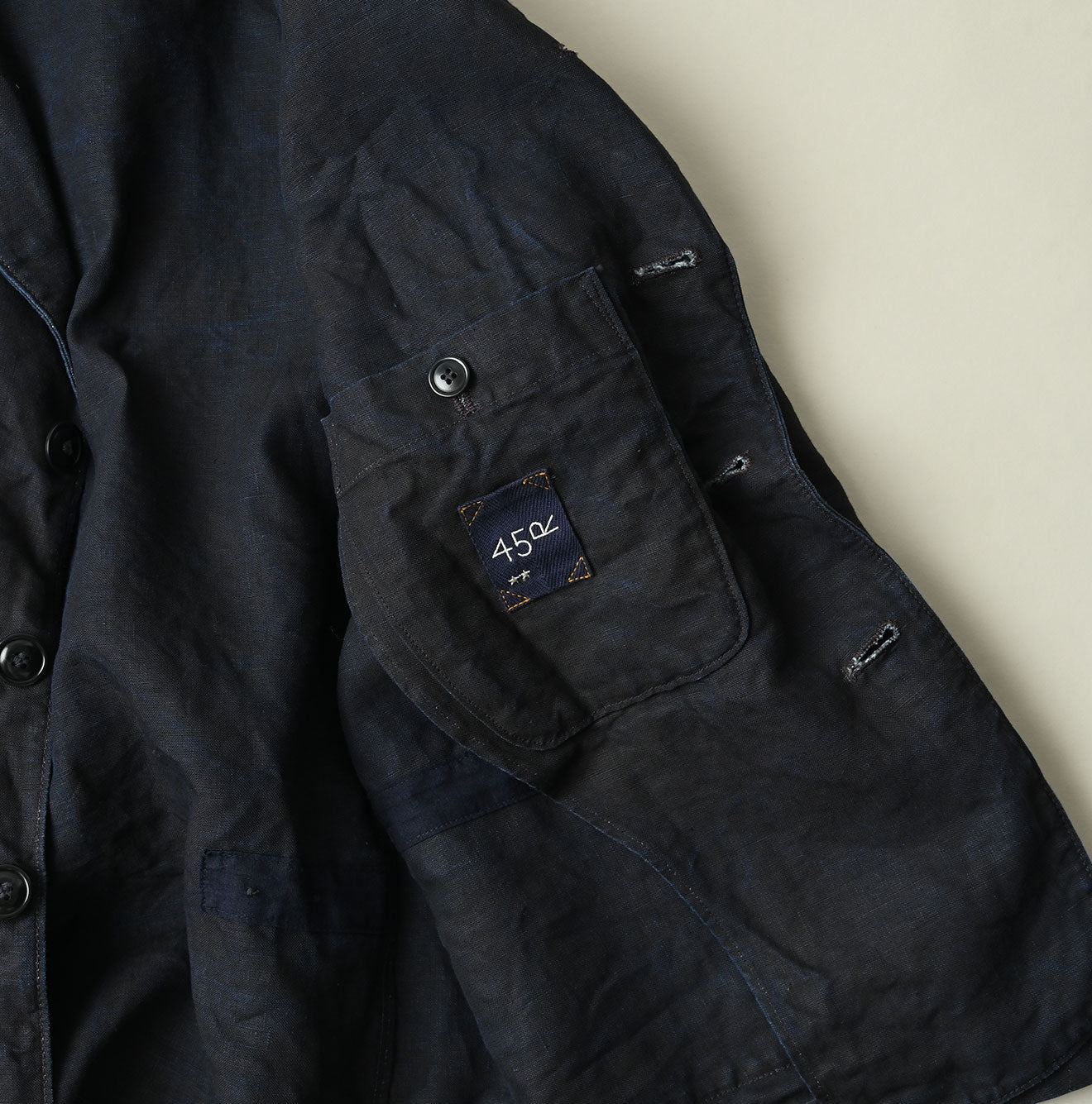 45R Indigo Linen 908 Cardigan Jacket