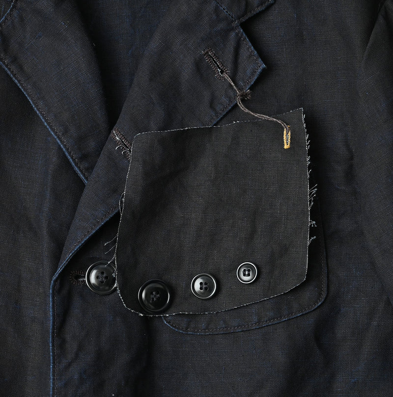 45R Indigo Linen 908 Cardigan Jacket - Image 24