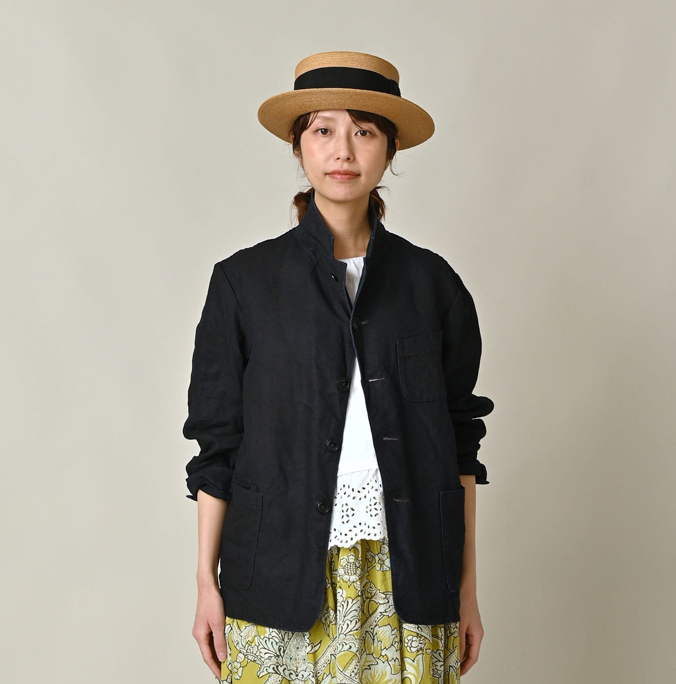 45R Indigo Linen 908 Cardigan Jacket - Image 7