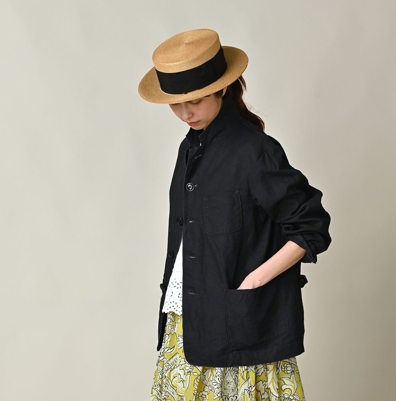 45R Indigo Linen 908 Cardigan Jacket - Image 8