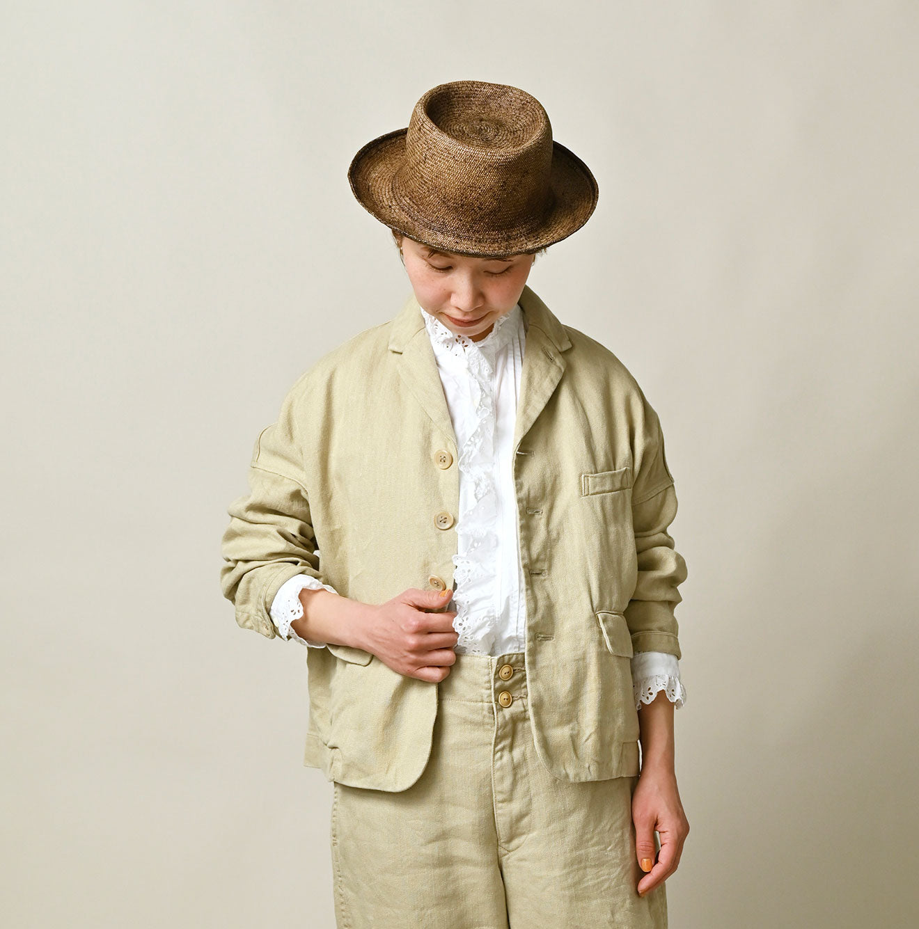 45R Linen Herringbone 908 Uma Jacket - Image 8