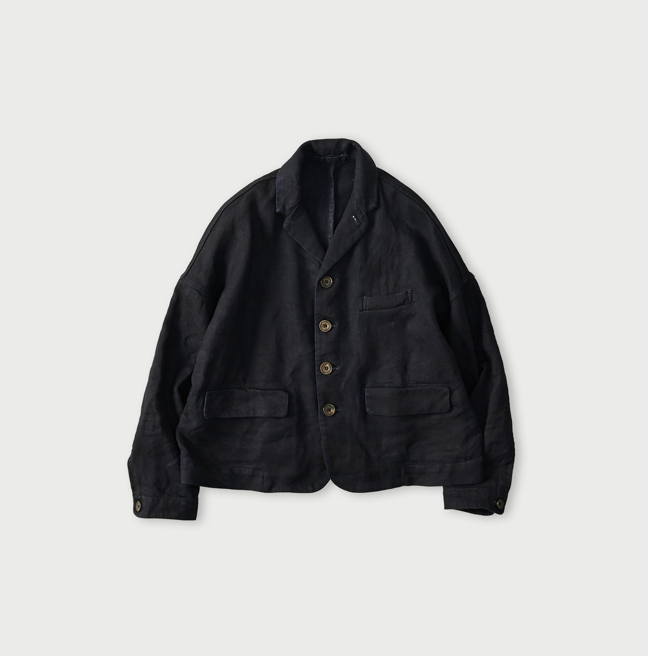 45R Indigo Linen Herringbone 908 Uma Jacket - Image 1