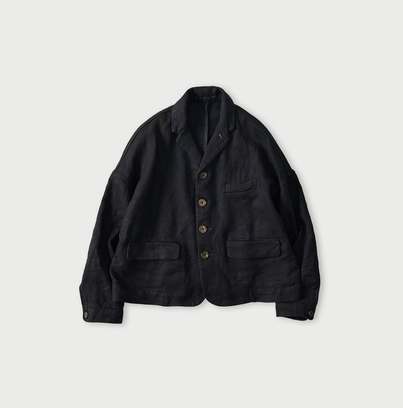 45R Indigo Linen Herringbone 908 Uma Jacket - Image 1