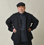 45R Indigo Linen Herringbone 908 Uma Jacket