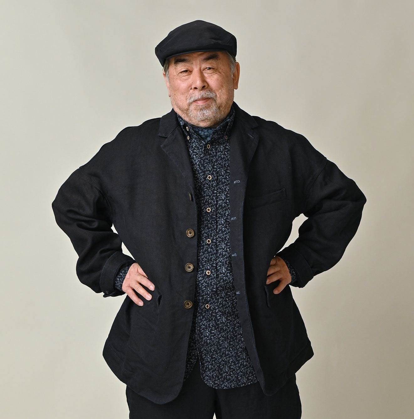 45R Indigo Linen Herringbone 908 Uma Jacket - Image 8